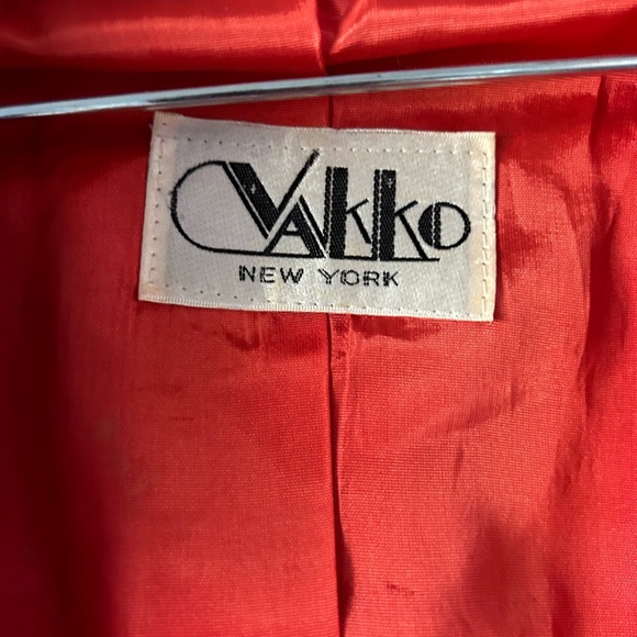 Vintage 70s South Western Boho Hippie Vakko Red Fringe Coat/Jacket XS-S, 0-2 - Picture 4 of 4